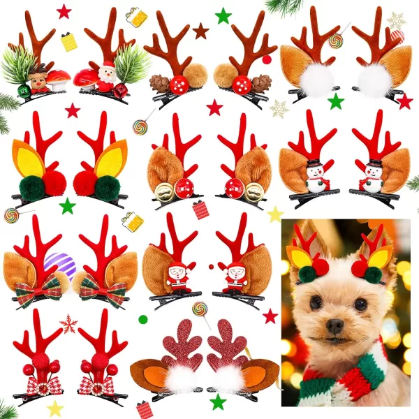 Christmas Small Dog Hair Bows Clips