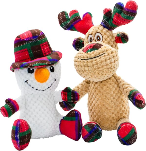 Dog Christmas Snowman and Reindeer Toys