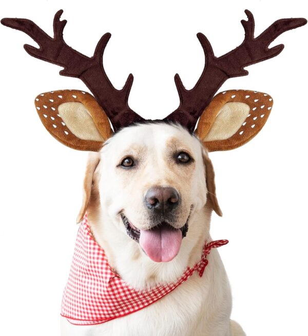 Dog Christmas Reindeer Antlers Headband